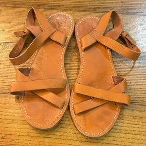 Madewell Cognac Leather Sandals